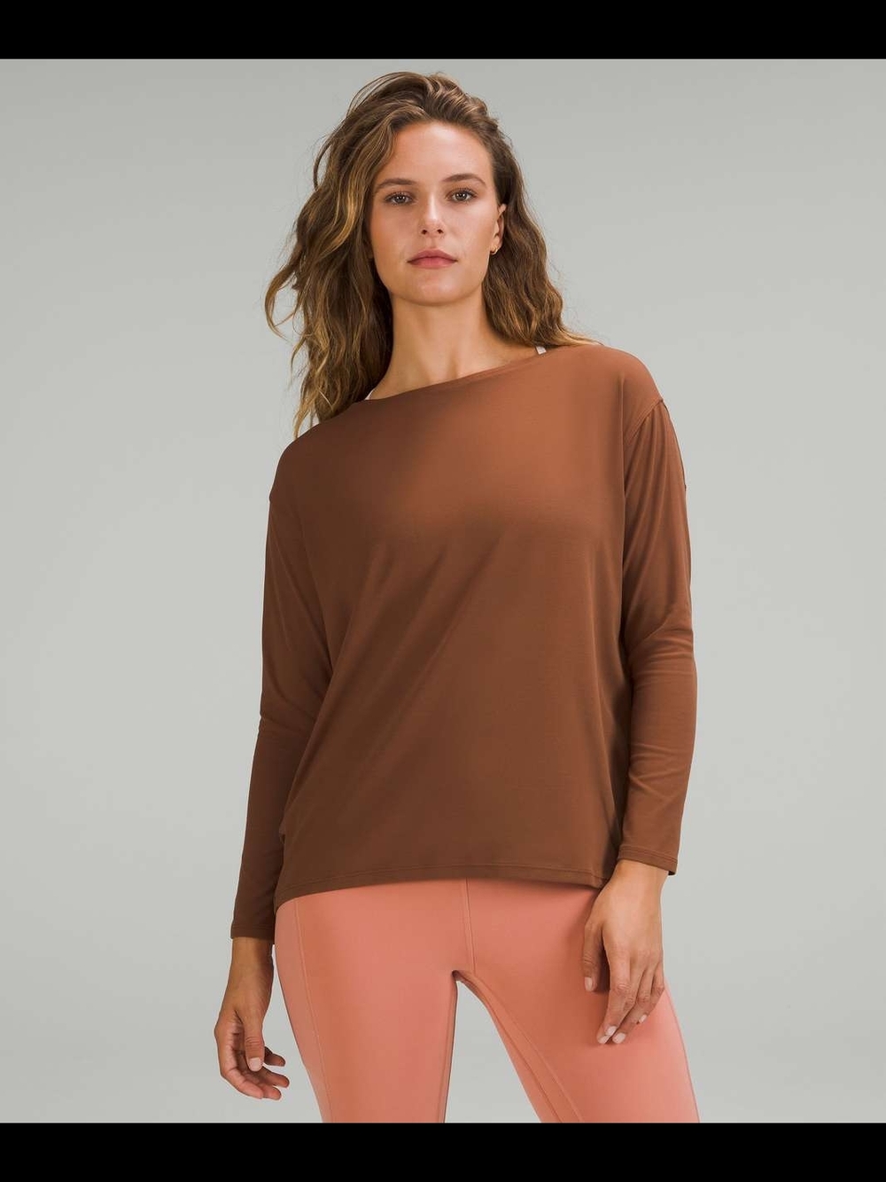 lululemon athletica Relaxed Long-Sleeve Top in Chestnut Brown